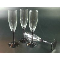 Vintage- Set Mit 4 Flöten Champgane Gläsern - Libbey "Domaine" Wine Color Stem von SoulTreasureGoods