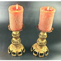 Vintage Messing Verzierte Schöne Kerzenhalter - Made in Japan 2Er-Set von SoulTreasureGoods