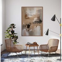 Abstrakte Kunst Mit Acryl - Beige Töne Abstract Art Poster Premium Ap3067 Wandbild Wandbilder von SoulWallDE