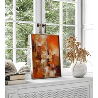 Abstrakte Kunst Mit Acryl - Orangene Töne Abstract Art Poster Premium Ap3064 Wandbild Wandbilder von SoulWallDE