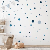 Kreise Aufkleber 120 Stück Wandtattoo Für Babyzimmer Sticker Kreis Wandaufkleber Kinderzimmer Punkte Dots Klebepunkte V283 | Blau von SoulWallDE