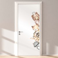 Türsticker Kinderzimmer Baby Bär Eule Igel Fuchs Waschbär Hase Koala Sticker Tür Aufkleber Babyzimmer Türaufkleber Selbstklebend T105 von SoulWallDE