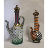 Mackenzie Childs Long Retired Glas Menage Mit Messing Stoppern Hand Bemalt Mint Skurril Einzigartigen Designer Mackenzie Childs Long Retired Glas Menage Mit Messing Stoppern Hand Bemalt Mint Skurril Einzigartigen Designer von SoulcandyStore