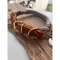 Hübschestauhalsband, Handmade Verstellbar Mit Fettleder Adapter, Farbe Frei Wählbar, Fettleder, Schnallen, Gold , Silber, Bulldogge von SouldogManufaktur