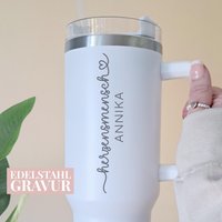 Herzensmensch Becher Personalisierter Thermobecher Geschenk Für Seelenfreundin Beste Kollegin Geschenkidee Bestie Personalisiert von SoulgoodiesDesigns
