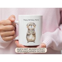 Otter Tasse Wunschtext Geschenk Mit Kaffeebecher Personalisiert Kaffeetasse Für Freundin Kollegengeschenk Süße von SoulgoodiesDesigns