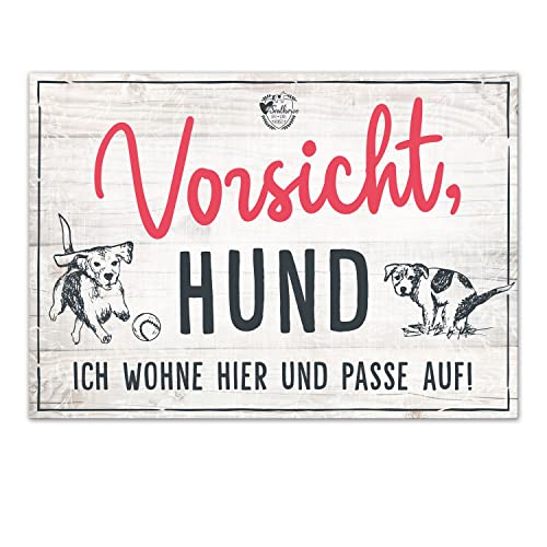 Stallschild, Weideschild, Schild Vorsicht Hund Holzoptik, Tiere tolle Accessoires, Stallschild von Soulhorse, Schild Pferd Pony Hund, Wand- und Türschild, Soulhorse Style von Soulhorse