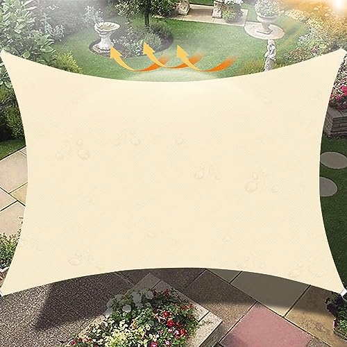 Outdoor Sonnensegel, 95% UV-beständig Patio Vordach Markise benutzerdefinierte Größe Heavy Duty Schattierungen für Garten Hinterhof, Beige, 4x4M von Soulitem