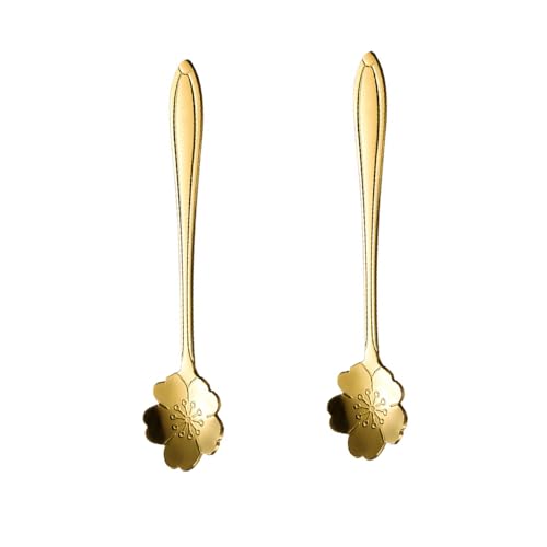 Soulnioi 2er Set Kaffeelöffel Blumen Edelstahl Mini Geschirr Eislöffel Gold Soulnioi 2er Set Kaffeelöffel Blumen Edelstahl Mini Geschirr Eislöffel Gold von Soulnioi