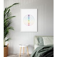 Chakra Poster, Kunst, Wandbild, Blume Des Lebens Wanddeko, Heilige Geometrie Poster Chakra Poster, Kunst, Wandbild, Blume Des Lebens Wanddeko, Heilige Geometrie Poster von Soulterior