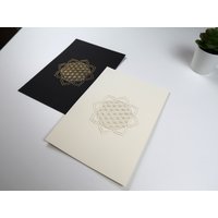 Flower Of Life Poster, Gold Print, Flower Life Art, Sacred Geometry Wall Mandala Yoga Art Din A5, Chakra Poster Flower Of Life Poster, Gold Print, Flower Life Art, Sacred Geometry Wall Mandala Yoga Art Din A5, Chakra Poster von Soulterior