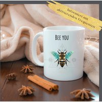 Bee You Tasse - Motivationszitat Tasse, Self Love Geschenk, Kaffee Tee Frequenz von SoulwaveFrequency