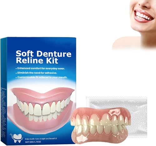 Biancat Greatfit Denture Silicone Reline Kit - Yunpso Denture Silicone Reline Kit, Nature and Comfortable Teeth Upper and Lower Veneer, Soft Denture Lining Kit Make Your Smiling More Confident (1set) von Soumiey
