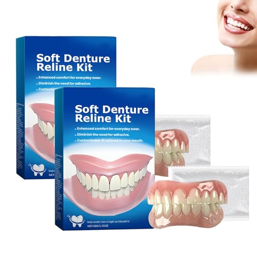 Biancat Greatfit Denture Silicone Reline Kit - Yunpso Denture Silicone Reline Kit, Nature and Comfortable Teeth Upper and Lower Veneer, Soft Denture Lining Kit Make Your Smiling More Confident (2set) von Soumiey