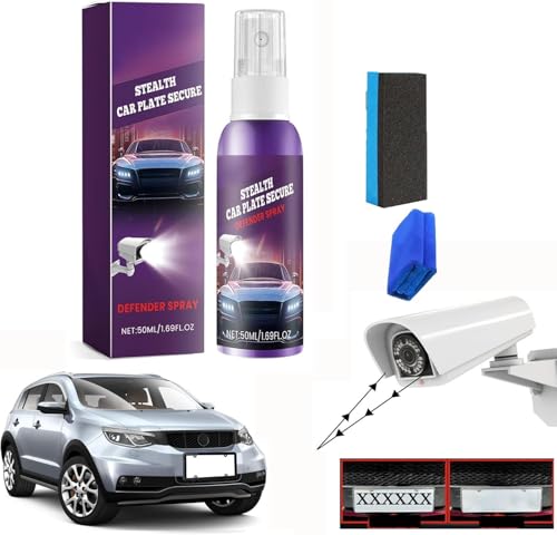 Car License Plate Invisible Spray,Invisible License Plate Spray,Invisible License Plate Protector Sprayer,License Plate Camera Blocker Spray,Easy Application Transparent Finish for Safe Driving (1) von Soumiey