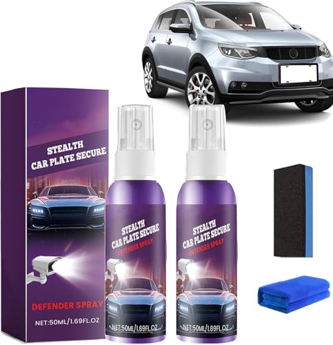 Car License Plate Invisible Spray,Invisible License Plate Spray,Invisible License Plate Protector Sprayer,License Plate Camera Blocker Spray,Easy Application Transparent Finish for Safe Driving (2) von Soumiey