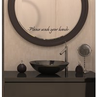 Vinyl Wand Aufkleber Zeichen | "Bitte Waschen Sie Ihre Hände" Badezimmer Spiegel Toilette Business Office Restaurant Arbeit Haus Kirche Vinyl Wand Aufkleber Zeichen | "Bitte Waschen Sie Ihre Hände" Badezimmer Spiegel Toilette Business Office Restaurant Arbeit Haus Kirche von SoundSayings