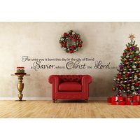 Vinyl-Wand-Kunst-Aufkleber | Lukas 211 "Denn Euch Ist Heute in Der Stadt Davids, Eines Erretters, Geboren, Christus, Herr Ist." Weihnachts-Dekor Vinyl-Wand-Kunst-Aufkleber | Lukas 211 "Denn Euch Ist Heute in Der Stadt Davids, Eines Erretters, Geboren, Christus, Herr Ist." Weihnachts-Dekor von SoundSayings