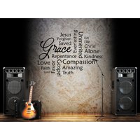 Vinyl Wanddeko | "Grace" Wort Wolke Kirche ~ Home Camp von SoundSayings