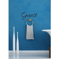 Vinyl Wandschild Aufkleber | "Gast" Gästezimmer-Zeichen - Türschild Handtuch-Zeichen Etikett von SoundSayings