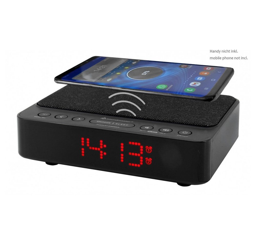 Soundmaster Radiowecker Soundmaster UR124SW Uhrenradio mit QI-Ladestation von Soundmaster