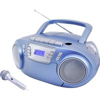 Soundmaster SCD5800BL CD-Radio UKW USB, Kassette, Radiorecorder Inkl. Mikrofon Blau von Soundmaster