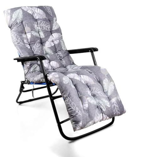 Sour Lemon Bankkissen, Sitzkissen für Sonnenliege, Gartenstuhl, dick, Ersatz-Kissen für Gartenliege, rutschfest, für Veranda, Schaukel, Terrasse, Rasen (graues Blatt, 170 x 53 x 12 cm) von Sour Lemon