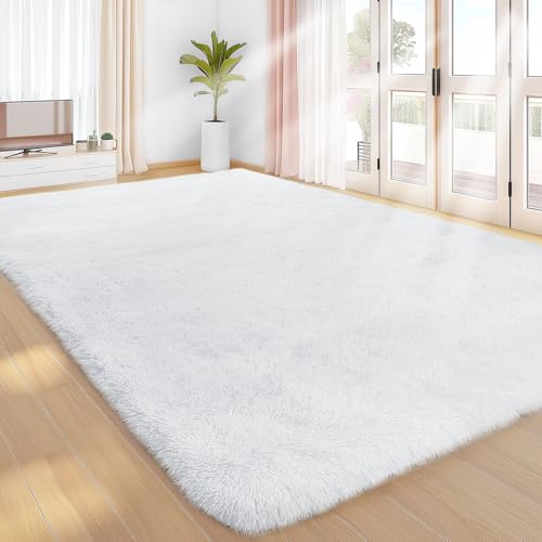 Sour Lemon Hochflor Teppich Grau Teppich Wohnzimmer 160x230 Waschbar Anti-Rutsch Extra Große Teppiche Schlafzimmer Flauschige Moderne Teppiche Matte Teppichen für Schlafzimmer Kinderzimmer von Sour Lemon