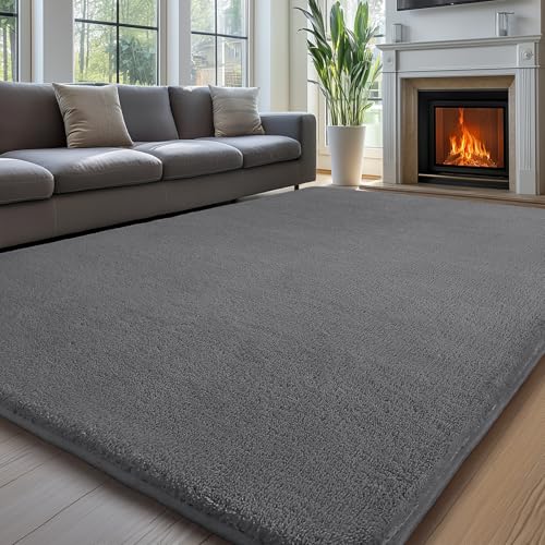 Sour Lemon Teppich Wohnzimmer 275x370, Waschbarer Schlafzimmer Beige Kinderzimmer Mädchen Junge Grau Carpet Gegend Kurzflor Flauschig Rutschmatte von Sour Lemon