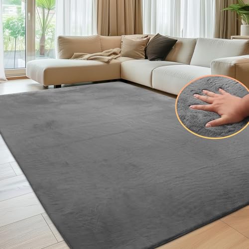 Sour Lemon Teppich Wohnzimmer 200x300,Kinderzimmer Glatter Grau Kaninchenfell Kurzflor Waschbarer Teppich,Moderner Antirutschteppich für Schlafzimmer,Flauschiger Teppichbereich 140x200 Sour Lemon Teppich Wohnzimmer 200x300,Kinderzimmer Glatter Grau Kaninchenfell Kurzflor Waschbarer Teppich,Moderner Antirutschteppich für Schlafzimmer,Flauschiger Teppichbereich 140x200 von Sour Lemon
