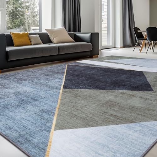 Sour Lemon rutschfest Teppich, Modern Minimalistisch Luxus geometrisches Design Teppich,Wohnzimmer Teppich Kurzflor Carpet Weicher Teppich für Esszimmer Zuhause von Sour Lemon