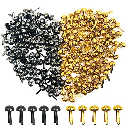 SourceTon Papierklammern, rund, Metall, für Papierbastelarbeiten, dekorative Sammelalben und Kunstschulprojekte, DIY-Zubehör (Golden und Schwarz, 0,8 x 0,667 Zoll), 500 Stück von SourceTon