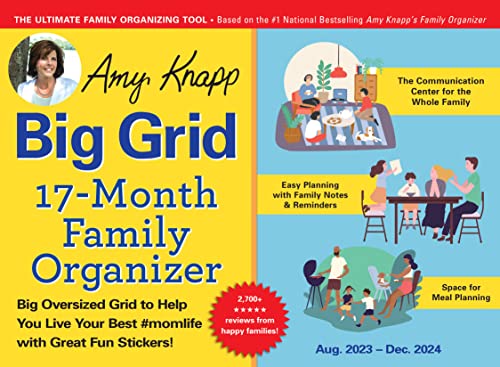 2024 Amy Knapp's Big Grid Family Organizer Wall Calendar: August 2023 - December 2024 (Amy Knapp's Plan Your Life Calendars) von Sourcebooks