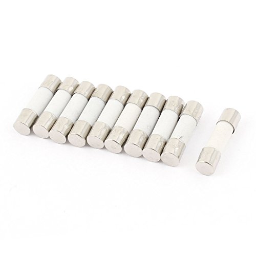 sourcing map 10 Stück Keramik Sicherung Rohre mit Langsame Durch Laufzeitverzögerung 250V 5A T5A 5 mm x 20 mm von uxcell