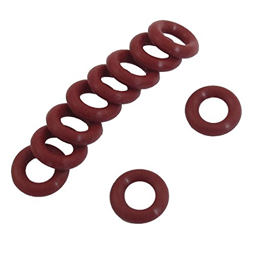 sourcing map 10 Stück Red Rubber 10 mm x 2.5 mm Oil Seal O-Ringe Dichtungen Unterlegscheiben de von uxcell