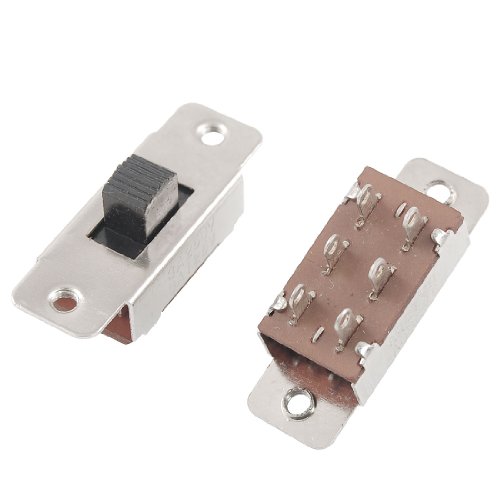 sourcing map 5 Pcs On/Off/On 3 Position DPDT 2P2T PCB Panel Schiebeschalter, 125 V, 6A 250V AC 3A de sourcing map 5 Pcs On/Off/On 3 Position DPDT 2P2T PCB Panel Schiebeschalter, 125 V, 6A 250V AC 3A de von uxcell