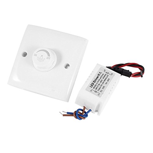 AC 200–250 V Weiß Wand LED Licht Dimmer Control Switch w LED-Treiber von sourcing map