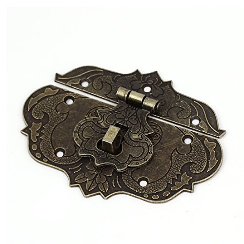 sourcing map HOLZKOFFER TRUHE Werkzeugkoffer 86 mm x 65 mm Verschluss-Überfalle und Riegel, bronzefarben de von uxcell