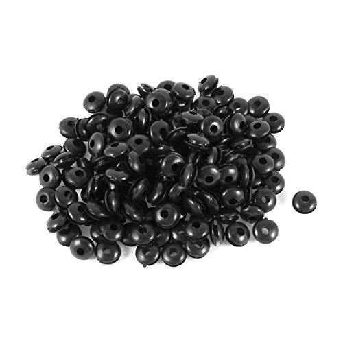 sourcing map 200 Stück 3 mm x 8 mm schwarz Gummi Kabeltülle Ring Kabel Displayschutzfolie de von uxcell