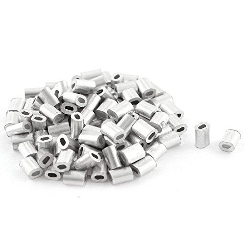 sourcingmap® Oval Aluminum Ärmel Klemmen für 0.5mm Drahtseil Gesenkgeschmiedetes Klemme 100 stück de von uxcell