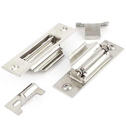 Schiebefenster 9,9 cm lang rechteckig Verschlussriegel Silber Ton 2 von sourcing map