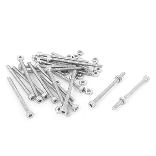 sourcing map M2 x 30 mm Innensechskant Kopf gerändelt Gap Schrauben Schrauben Muttern Set 20 Stück de von uxcell