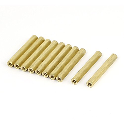 sourcing map 10 Stück M4 x 40mm Innengewinde Messing Sechskant Abstands Bolzen Mutter von uxcell