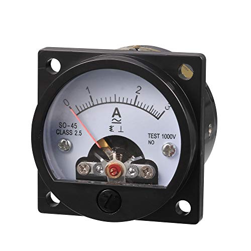 sourcing map AC 0-3A Round Analog Panel Meter Strommessgerät Amperemeter Messgerät Schwarz von sourcing map