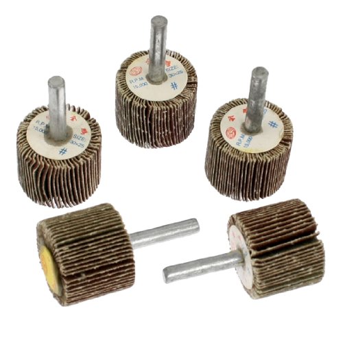 sourcing map a12032800ux0023 30 mm Abrasiv Metallschaft Autogrammaufdruck Flappe Räder Bürste Bit (5 Stücke) de von uxcell