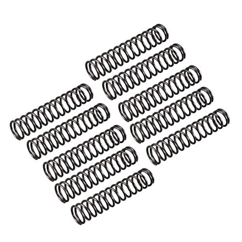 sourcing map 10Stk. Motor Druckfeder Druckfedern Spiralfeder Stahlfeder Federstahl 1,2mm Drahtdmr. 11mm Außendmr. 50mm freie Länge schwarz von uxcell