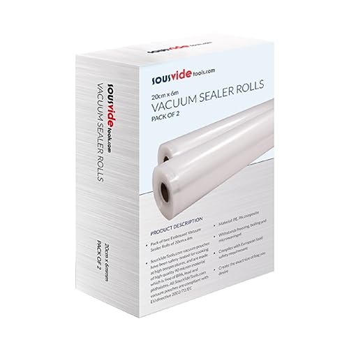 SousVideTools [SVT-07001] Vakuumierfolie (20 cm x 6 m) x2 Rollen von Sous Vide Tools