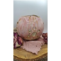 Windlicht Keramik Rosa von Sousannasceramics