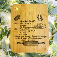 Rundes Rezept Bambus Schneidebrett | Handgeschriebenes Individuell Graviert Benutzerdefinierte Bild in Gravur Umwandeln von SouthSoulCreations