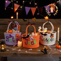 Personalisierte Halloween Tasche Mit Namen, Süßes Oder Saures Korb, Tasche, Korb Für Jungen Und Mädchen, Geschenk von SouthStoneHandmade
